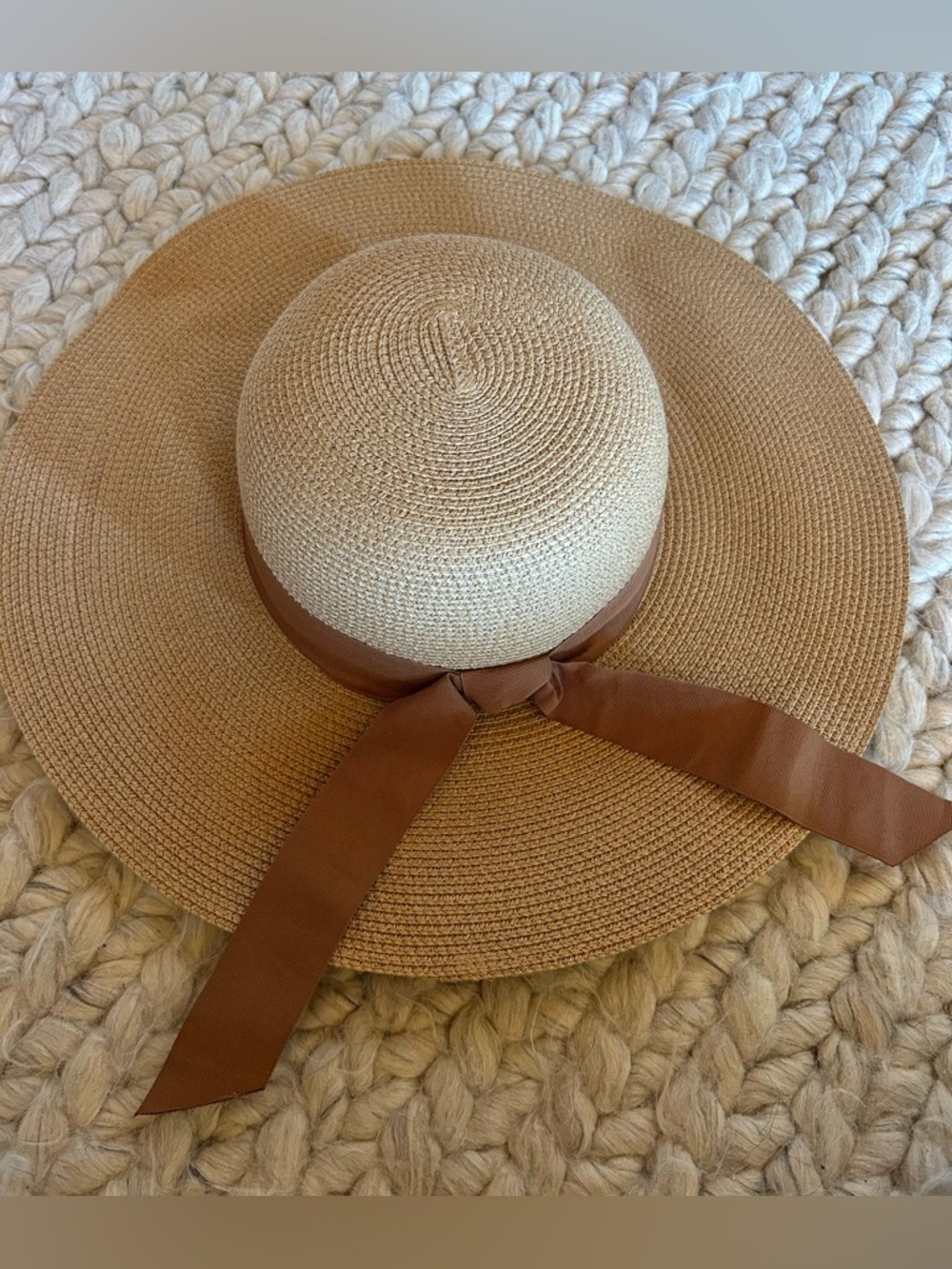 Women’s Furtalk Wide Brim Foldable Sun Straw Khaki Hat Adjustable L Large UPF - Picture 5 of 12